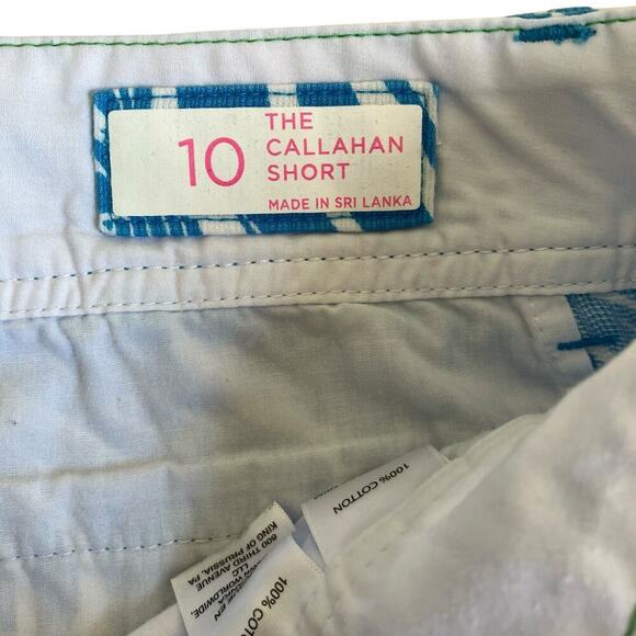 Lilly Pulitzer Callahan Shorts 5” White Turquoise Joe Fish Vacation Preppy 10 - Picture 9 of 16
